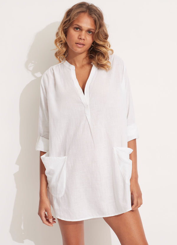 Seafolly Boyfriend Beach Shirt - White