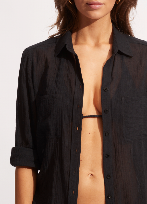 Seafolly Breeze Beach Shirt - Black