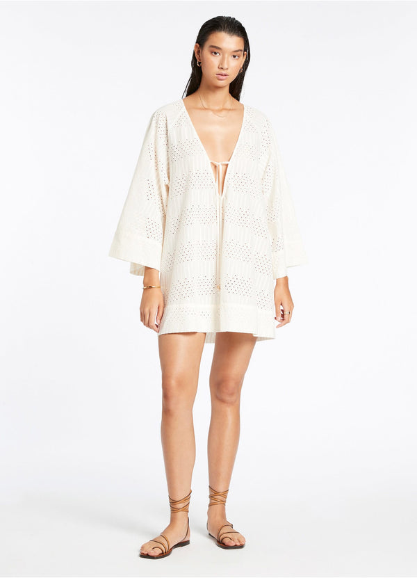seafolly Broderie Kaftan - Cream