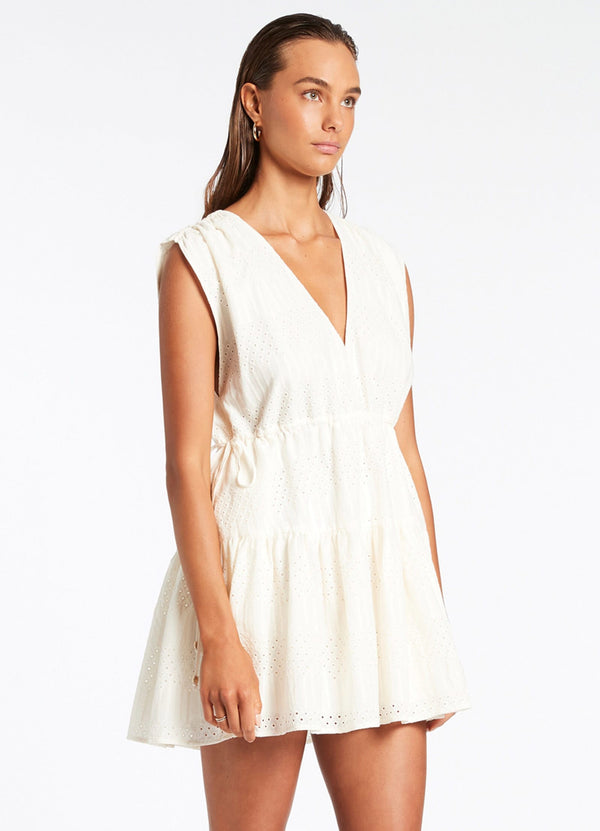 Seafolly Broderie Tiered Cover Up - Cream