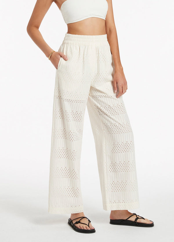 Seafolly Broderie Wide Leg Pants - Cream
