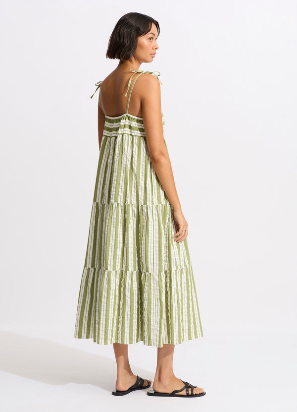 Seafolly Cabana Tier Maxi - Olive Green
