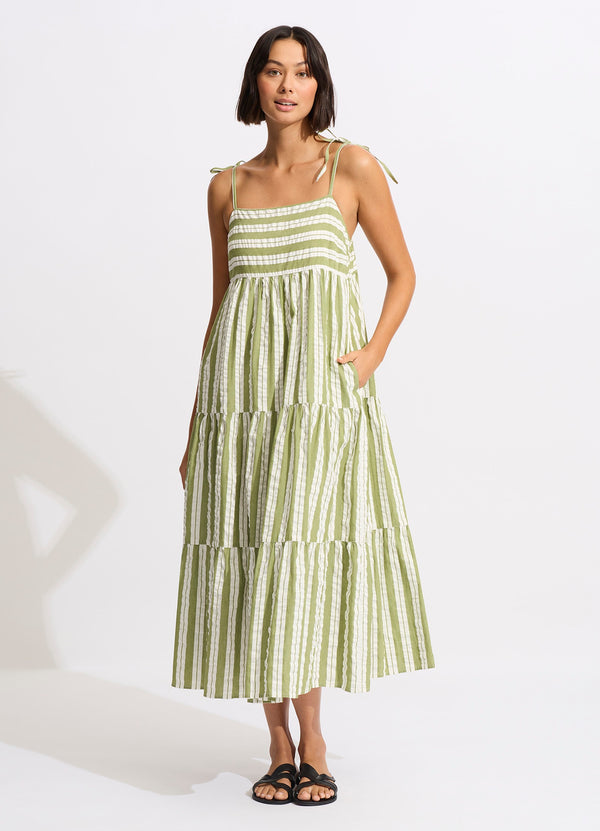 seafolly Cabana Tier Maxi - Olive Green