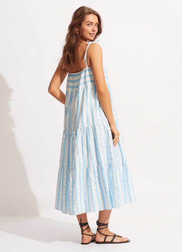 Seafolly Cabana Tier Maxi - Powder Blue