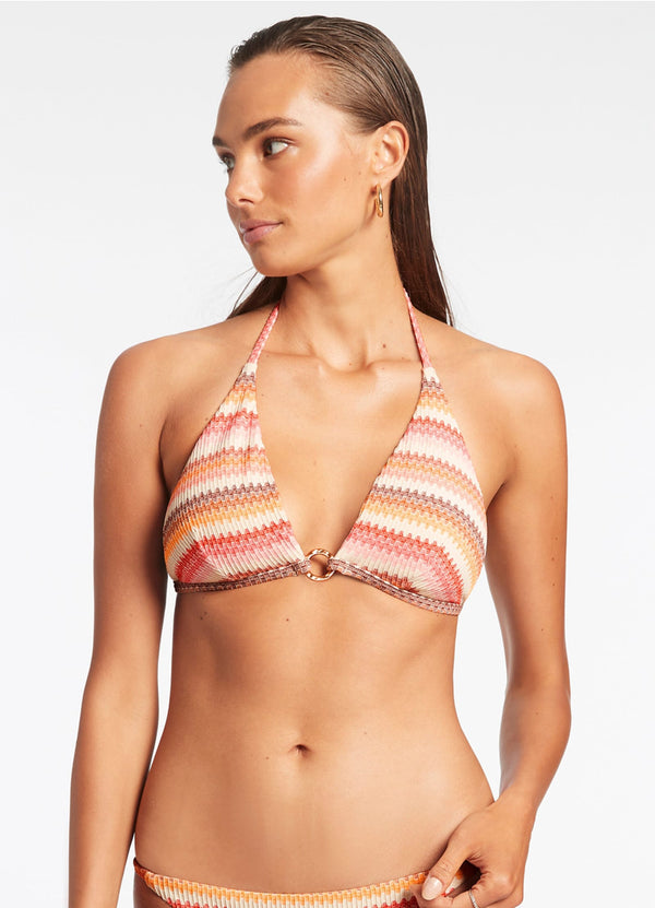 Seafolly Capri Stripe Halter Top - Candy