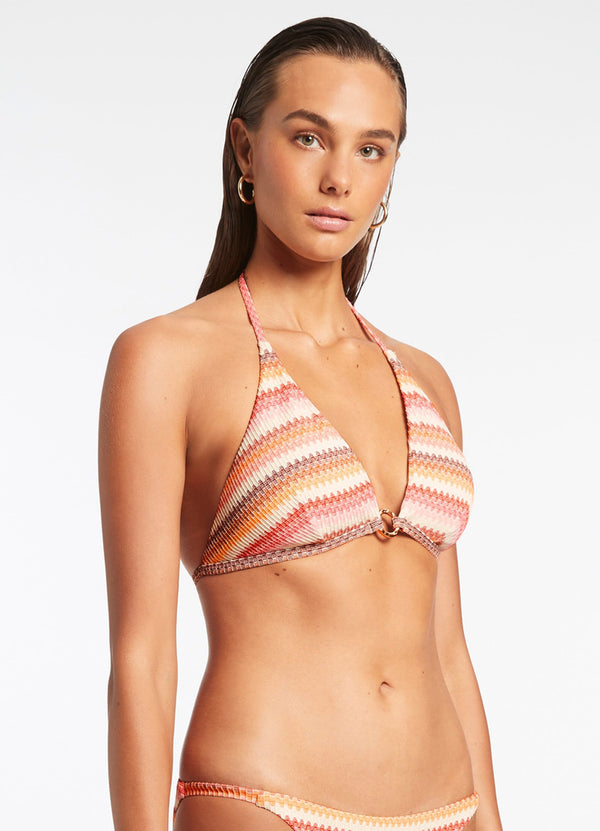 Seafolly Capri Stripe Halter Top - Candy