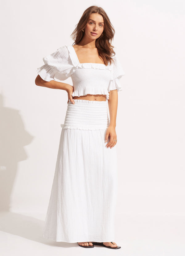 Seafolly Caspian Strapless Dress/Skirt - White