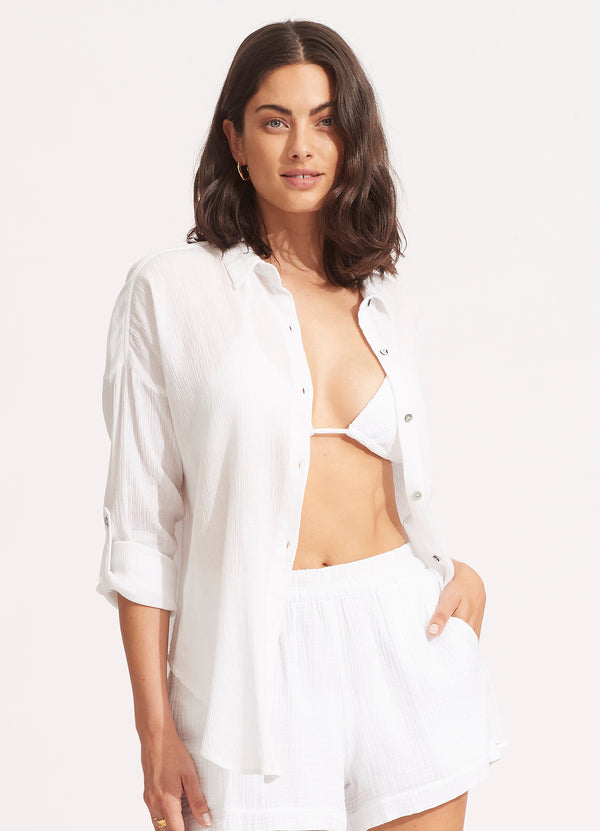 Seafolly Classic Beach Shirt - White