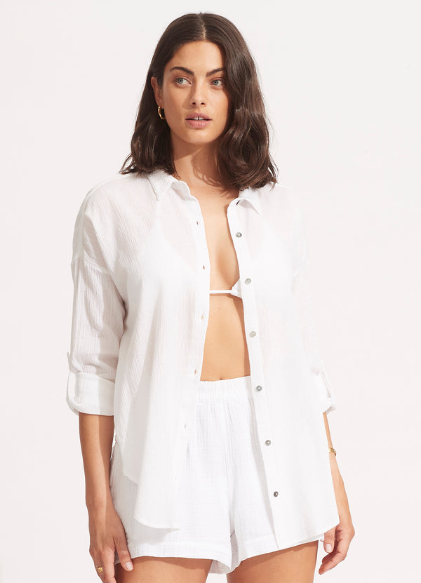 seafolly Classic Beach Shirt - White