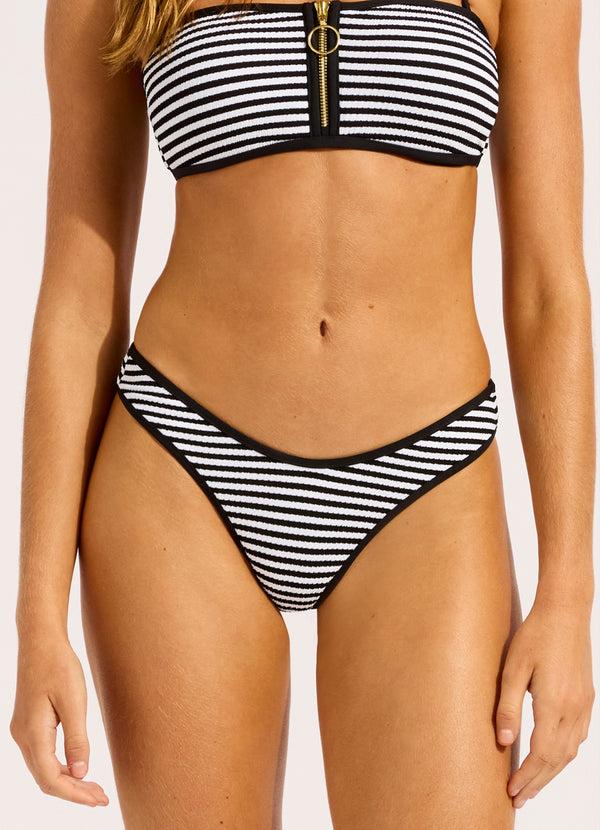 Seafolly Clubhouse Scoop High Cut Bikini Bottom