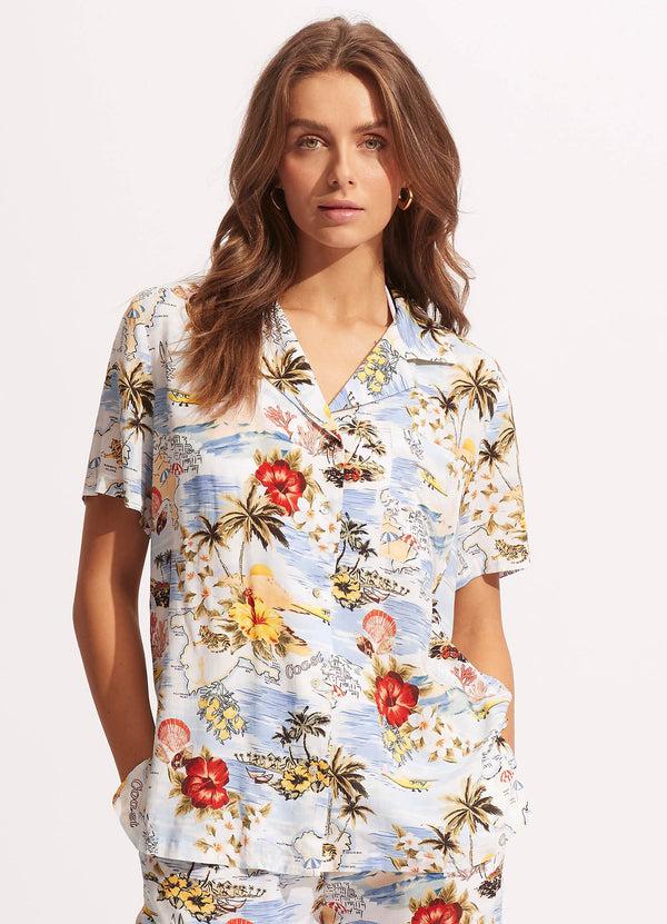Seafolly Coast To Coast Resort Shirt - Powder Blue