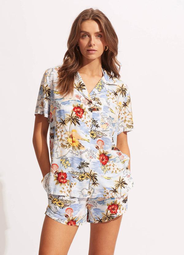 seafolly Coast To Coast Resort Shirt - Powder Blue
