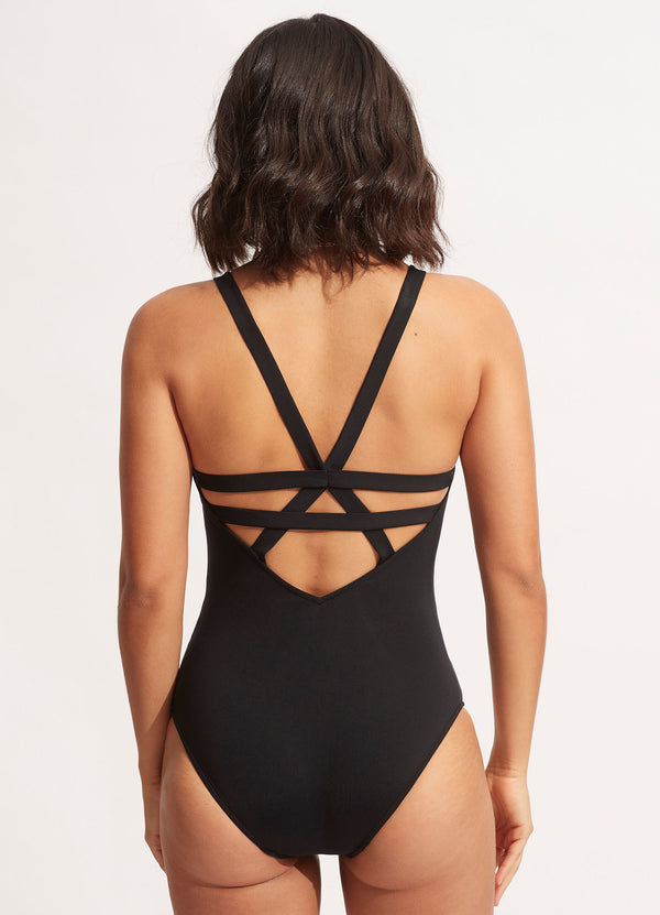 Seafolly Seafolly Collective Deep V One Piece - Black