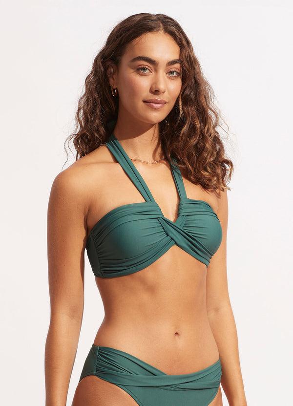 Seafolly Seafolly Collective Halter Bandeau Bikini Top - Evergreen
