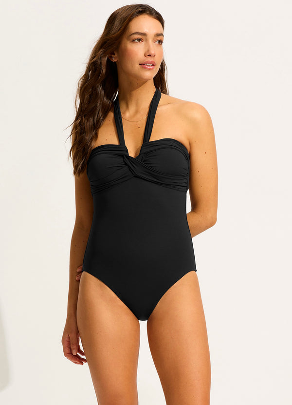 seafolly Seafolly Collective Halter Bandeau One Piece - Black