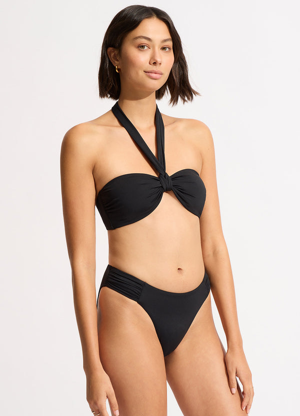 Seafolly Seafolly Collective High Leg Ruched Side Bikini Bottom - Black
