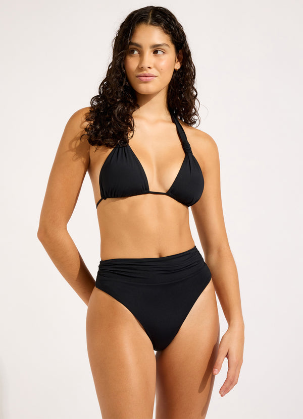 seafolly Seafolly Collective Multi Fit Longline Triangle Bikini Top - Black