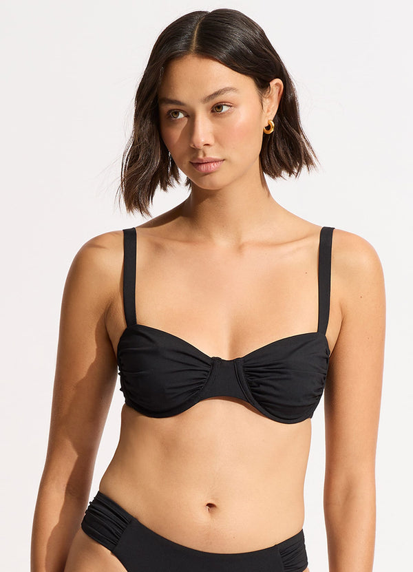 Seafolly Seafolly Collective Ruched Underwire Bikini Top - Black