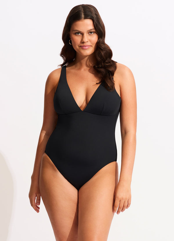 seafolly Seafolly Collective V Neck One piece - Black