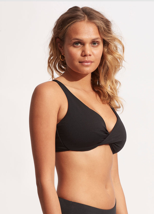 Seafolly Seafolly Collective Wrap Front F Cup Bra - Black