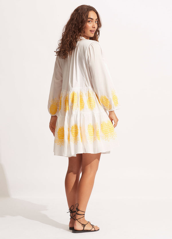 Seafolly Corsica Embroidery Tier Dress - White