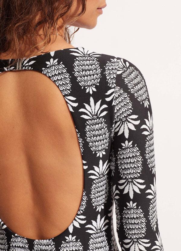 Seafolly Corsica V Neck Long Sleeve Surfsuit - Black