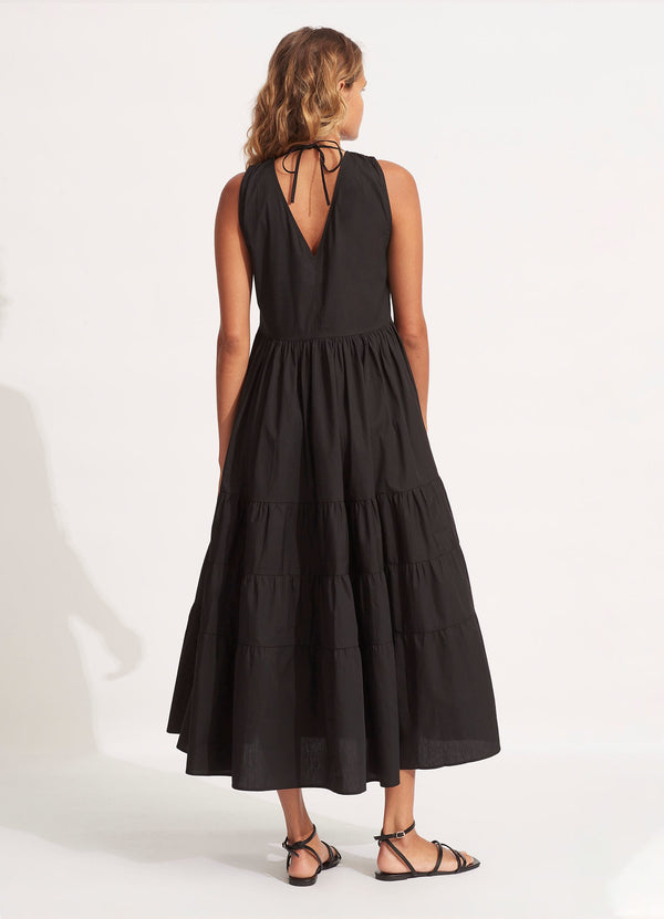 Seafolly Cotton Poplin Maxi Dress - Black
