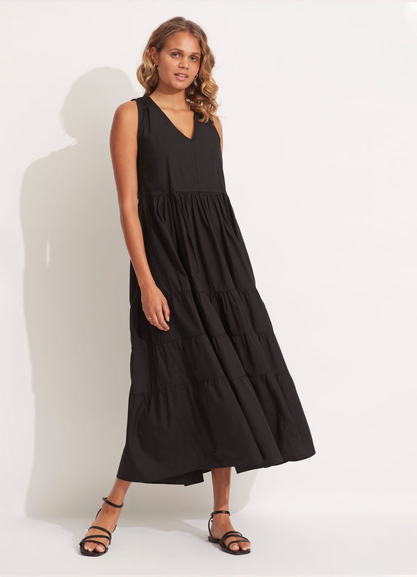seafolly Cotton Poplin Maxi Dress - Black