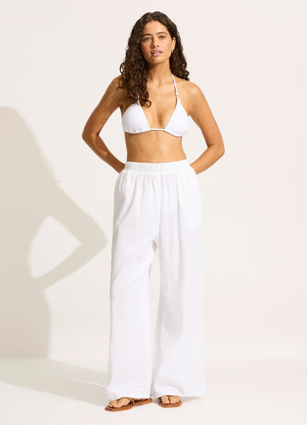 seafolly Crinkle Beach Pant - White