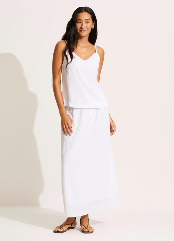 Seafolly Crinkle Maxi Skirt - White
