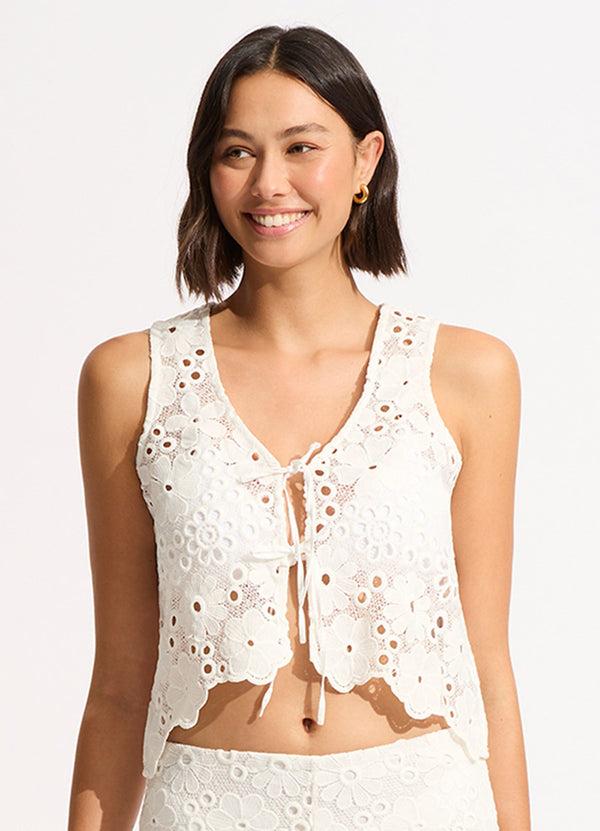 seafolly Crochet Top - White