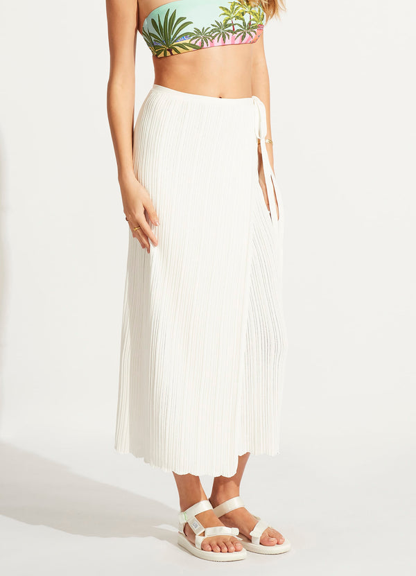 Seafolly Crochet Wrap Skirt - White