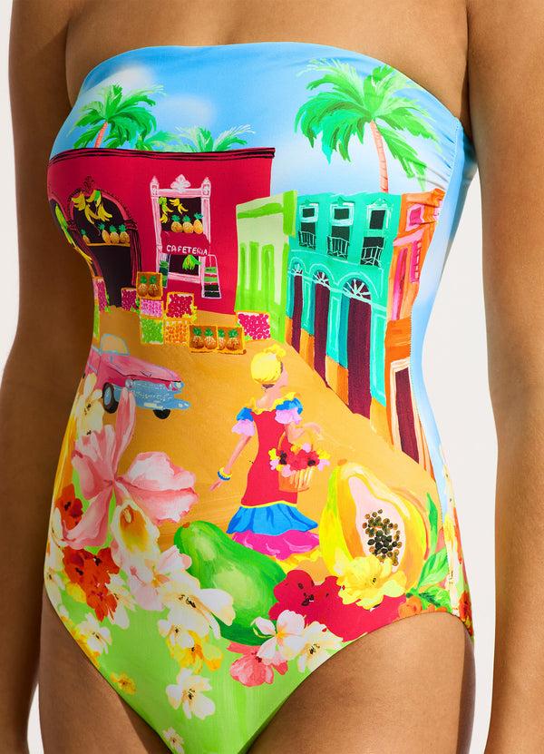 Seafolly Cuba Bandeau One Piece - Turquoise