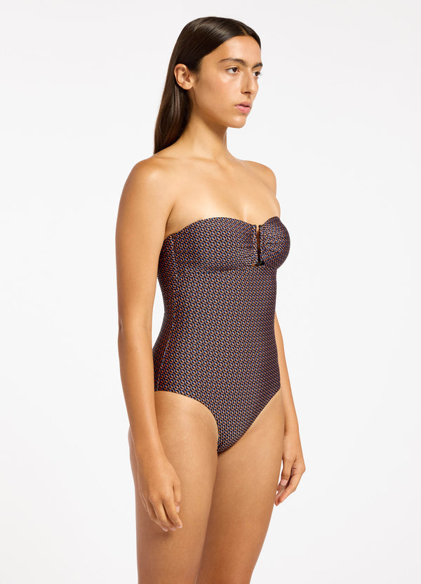 Seafolly Desert Geo Bandeau One Piece