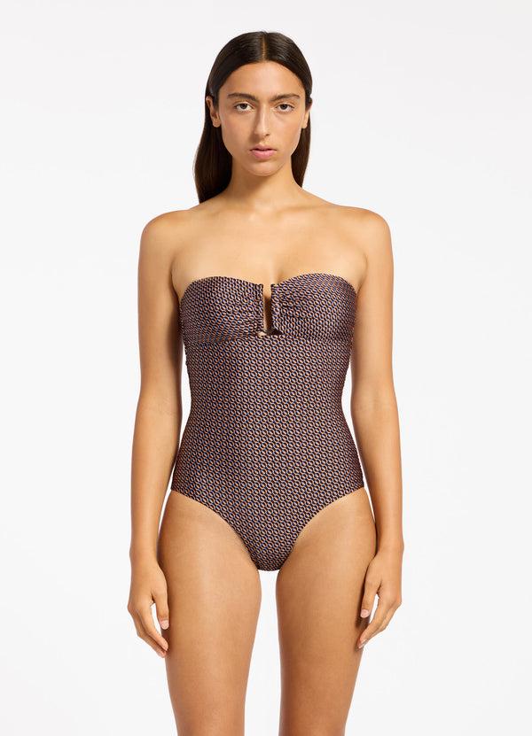 Seafolly Desert Geo Bandeau One Piece