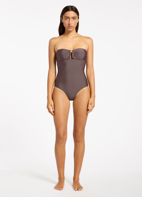 seafolly Desert Geo Bandeau One Piece