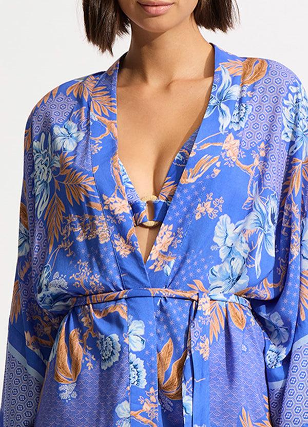 Seafolly Eden Kimono Jacket - Azure