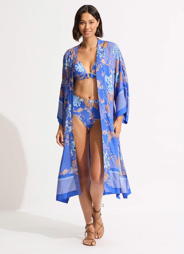 seafolly Eden Kimono Jacket - Azure