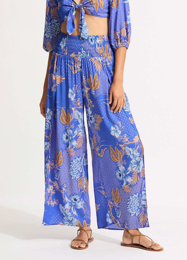 Seafolly Eden Shirring Pant - Azure