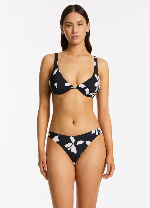 Seafolly Elora Bloom Hipster Bikini Bottom - Black