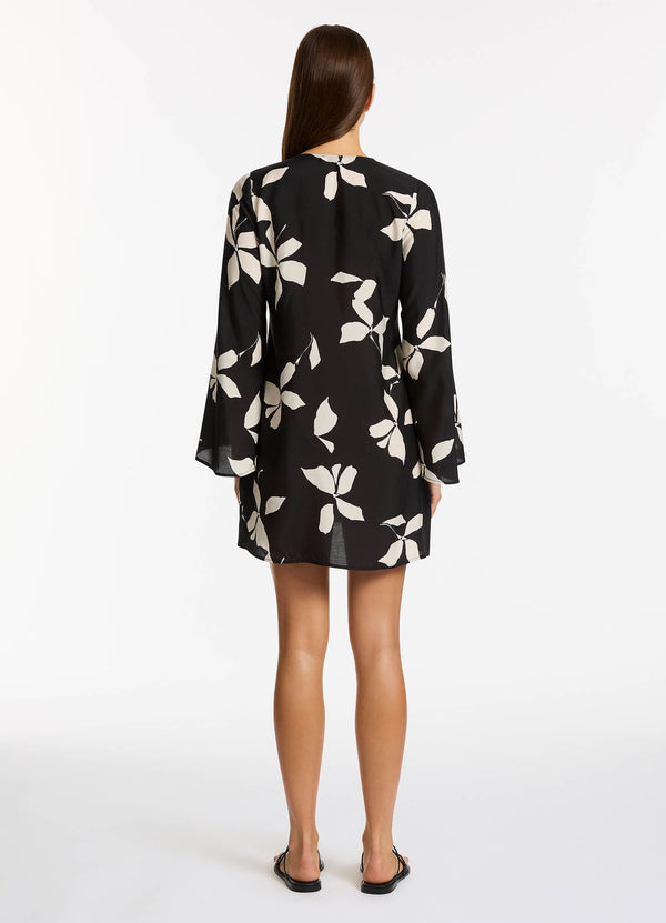 Seafolly Elora Bloom Mini Kaftan - Black