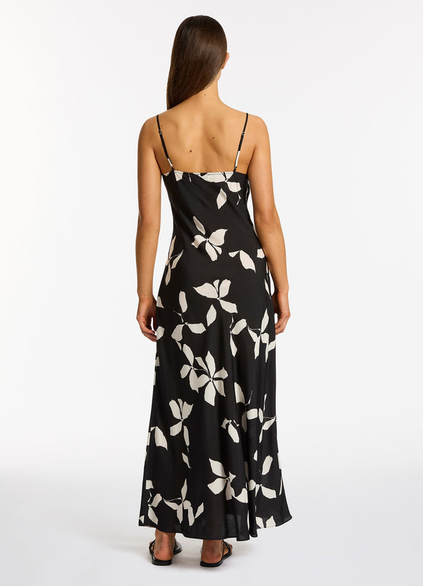 Seafolly Elora Bloom Slip Maxi Dress - Black