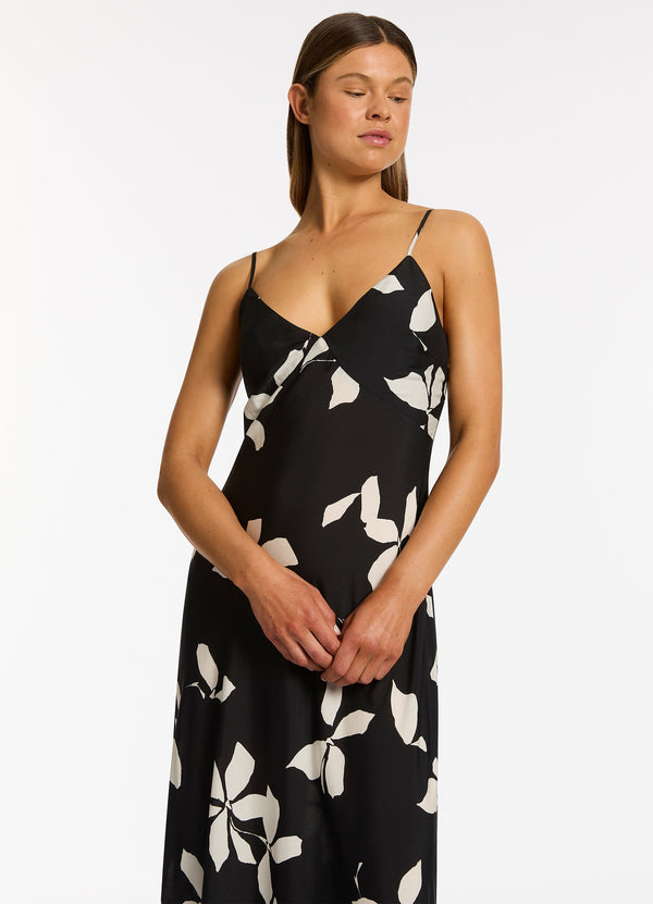 Seafolly Elora Bloom Slip Maxi Dress - Black