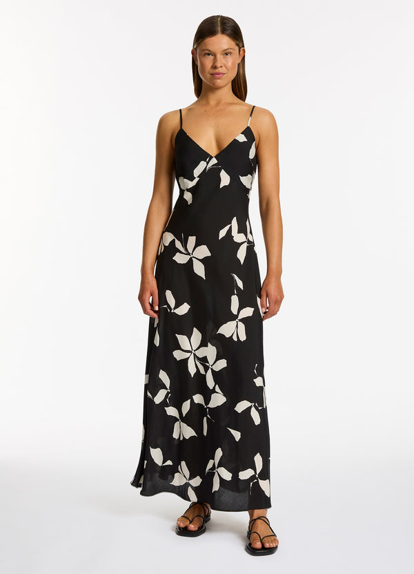 seafolly Elora Bloom Slip Maxi Dress - Black