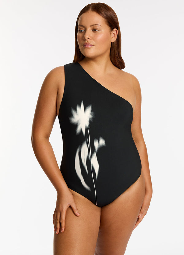 Seafolly Elora One Shoulder One Piece - Black