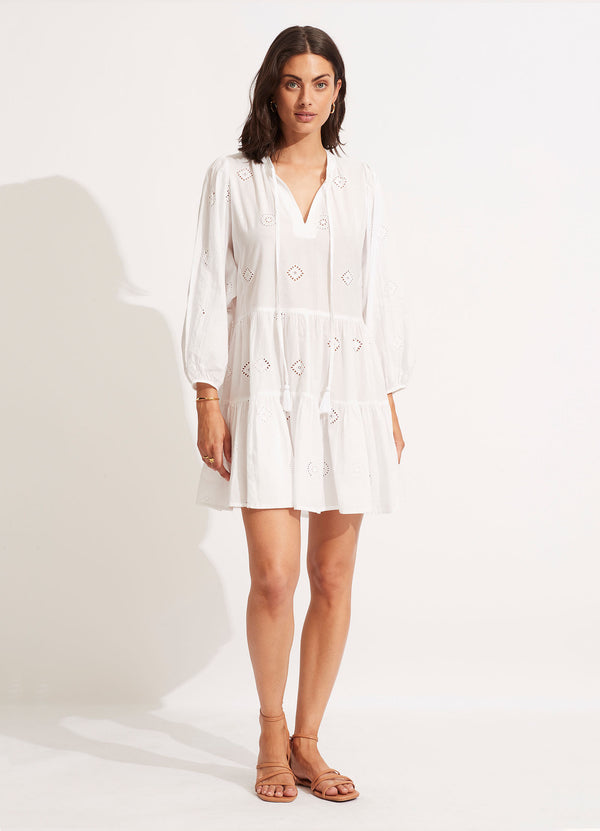 Seafolly Embroidery Tiered Dress - White