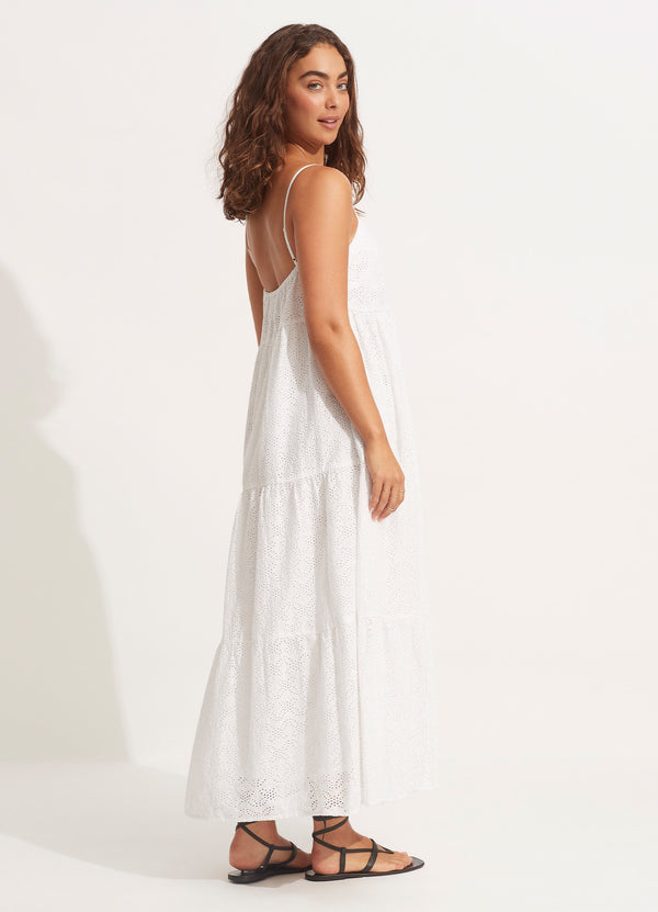 Seafolly Embroidery Tiered Dress - White