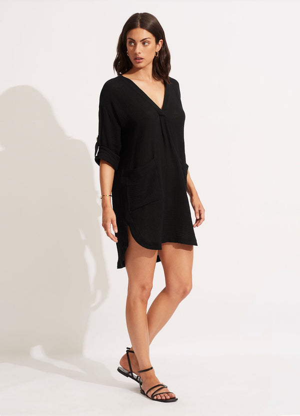Seafolly Essential Cover Up - Black