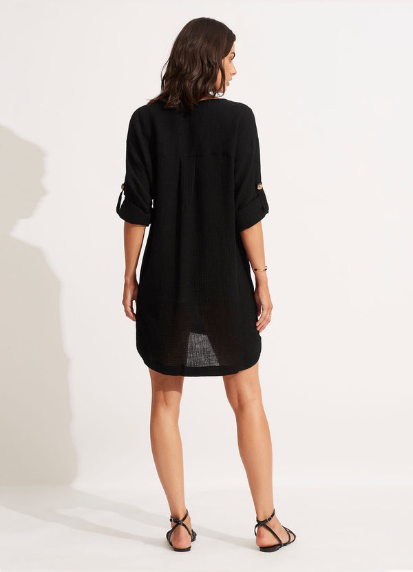 Seafolly Essential Cover Up - Black