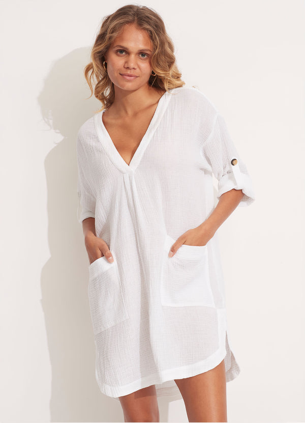 Seafolly Essential Cover Up - White